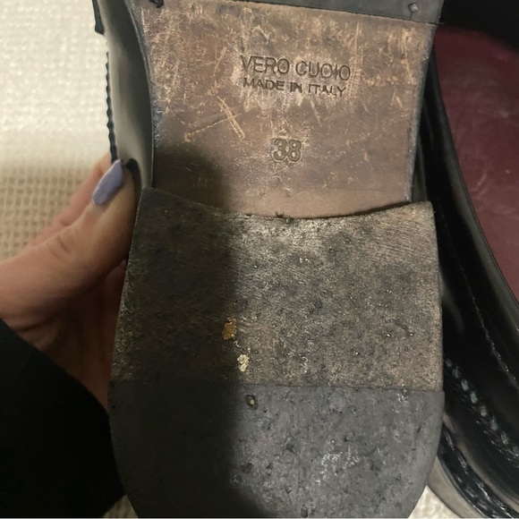 Vero Cuoio Black Tassel Loafers size 38  leather - Picture 11 of 16